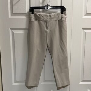 Express Beige Cropped Ponte Pants